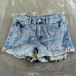 American Eagle Women's Shorts‎ 90's Boyfriend Shorts Happy Vibes  Size 2